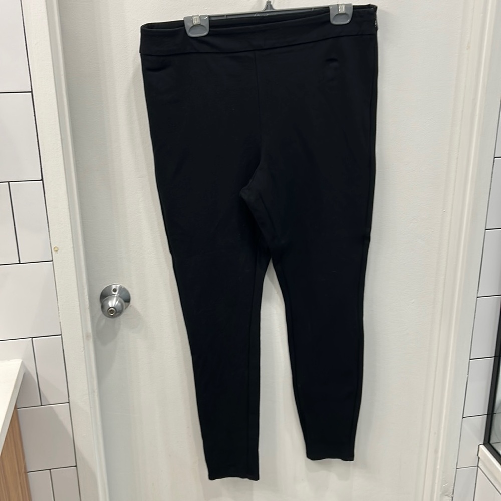 A New Day side zip black ponte pants slim cut